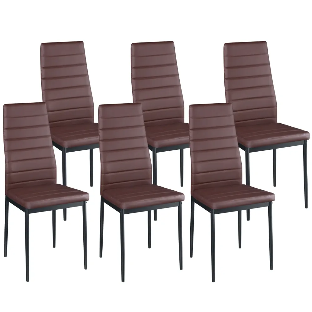 Esszimmerstuhl Leder TIM 6er Set braun