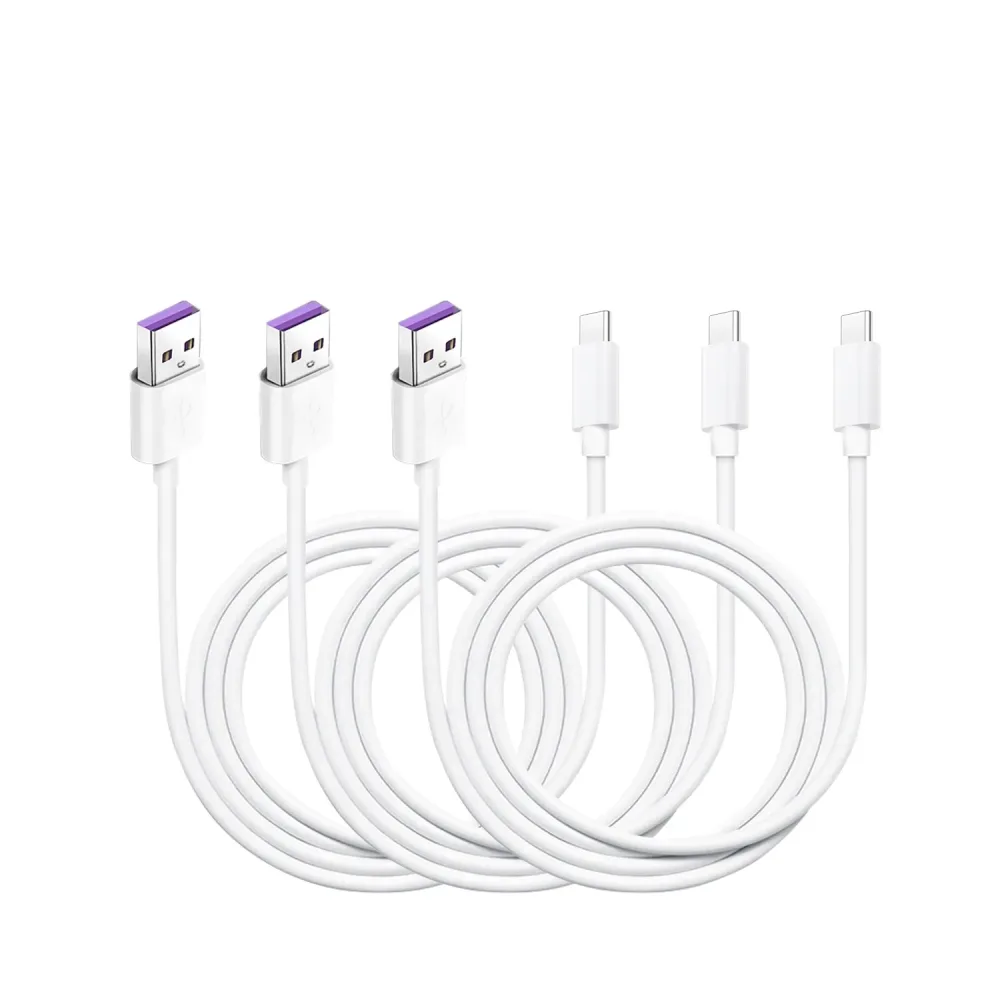 Ladekabel für Smartphones USB Typ C 1 m weiss 3er Set