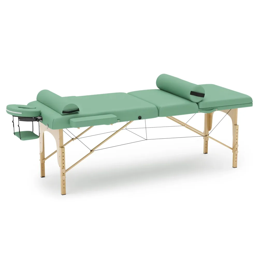 Massageliege 3-Zonen mit Lagerungsrollen türkis