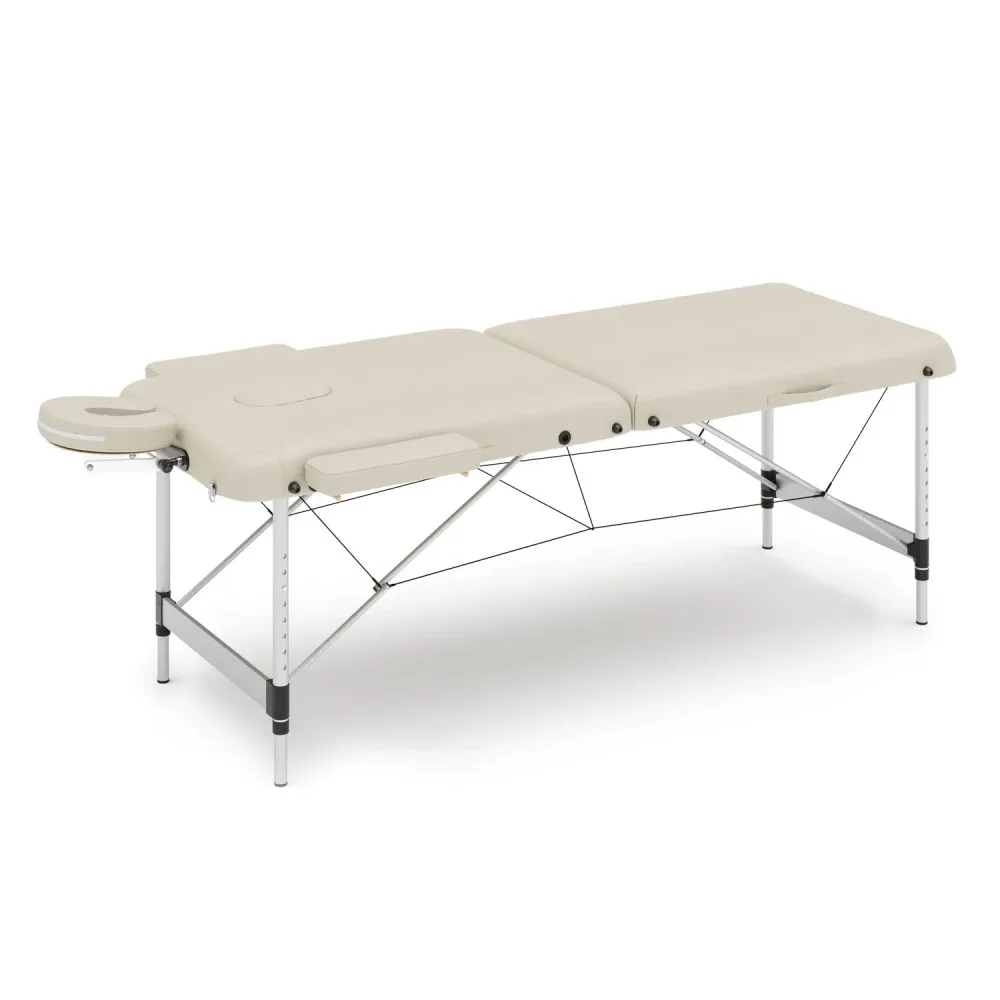 Massageliege 2-Zonen Alu beige