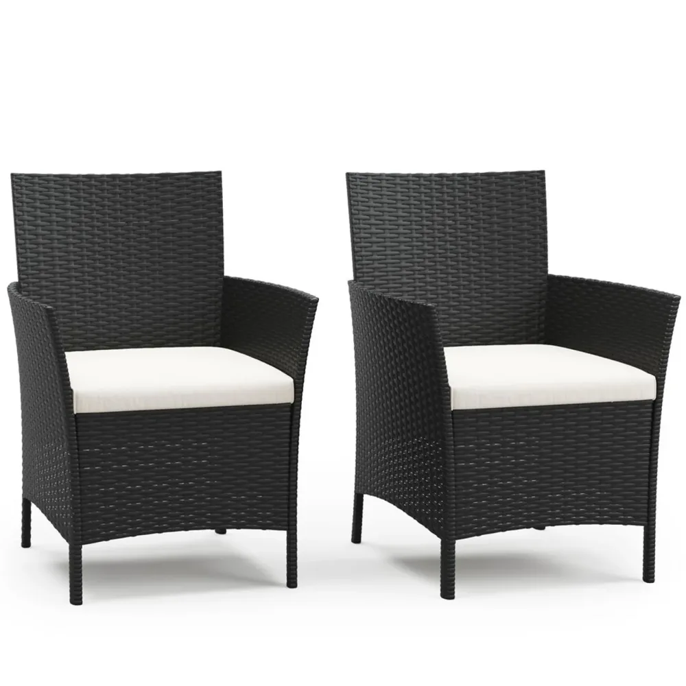 Rattanstühle JASMINA 2er Set schwarz