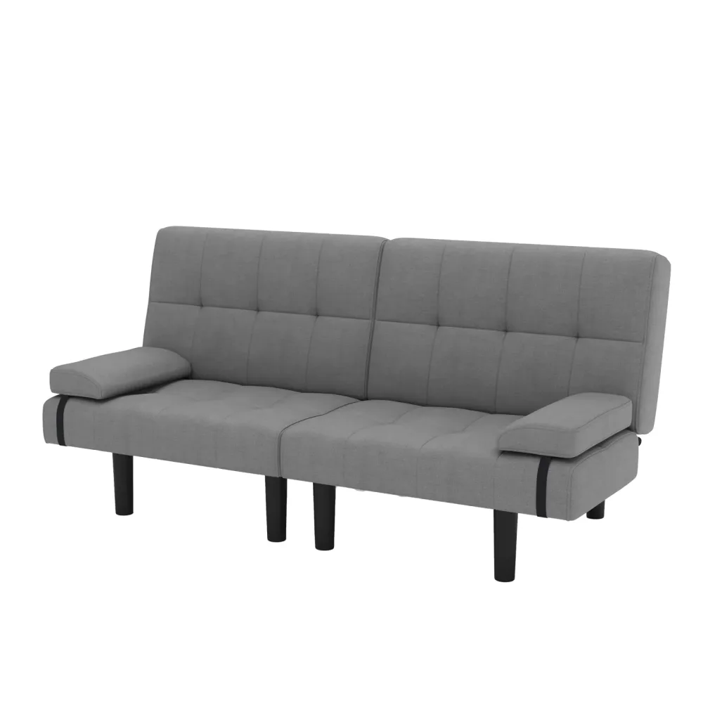 Schlafsofa Leinen LINUS multifunktional grau