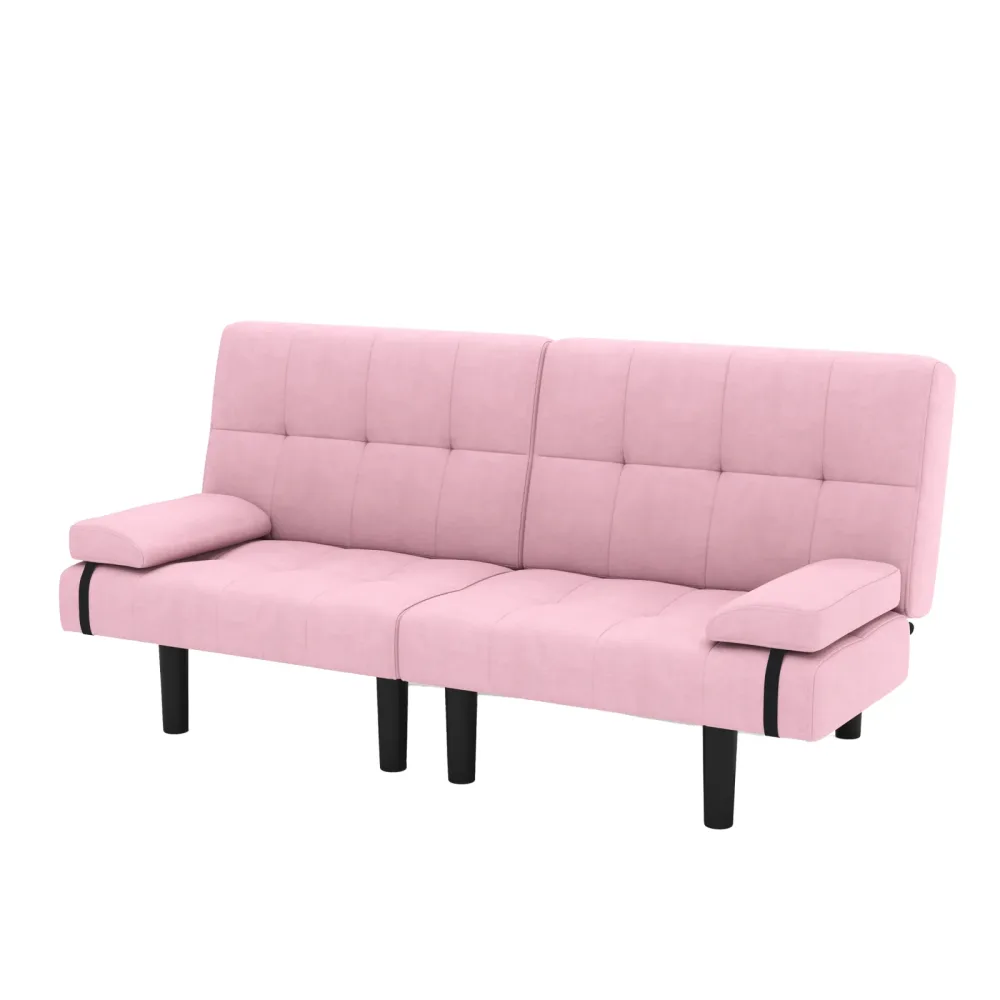 Schlafsofa Leinen LINUS multifunktional rosa