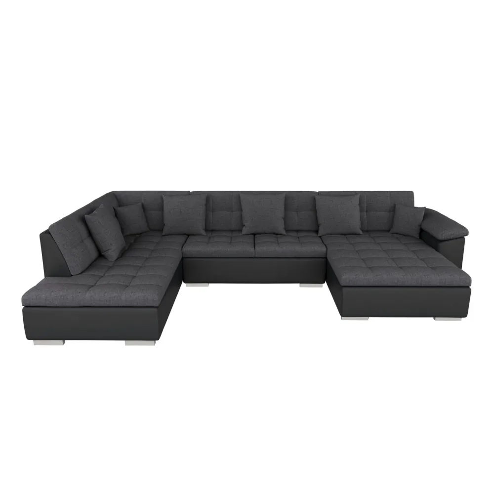 Ecksofa ARIA rechts anthrazit/schwarz