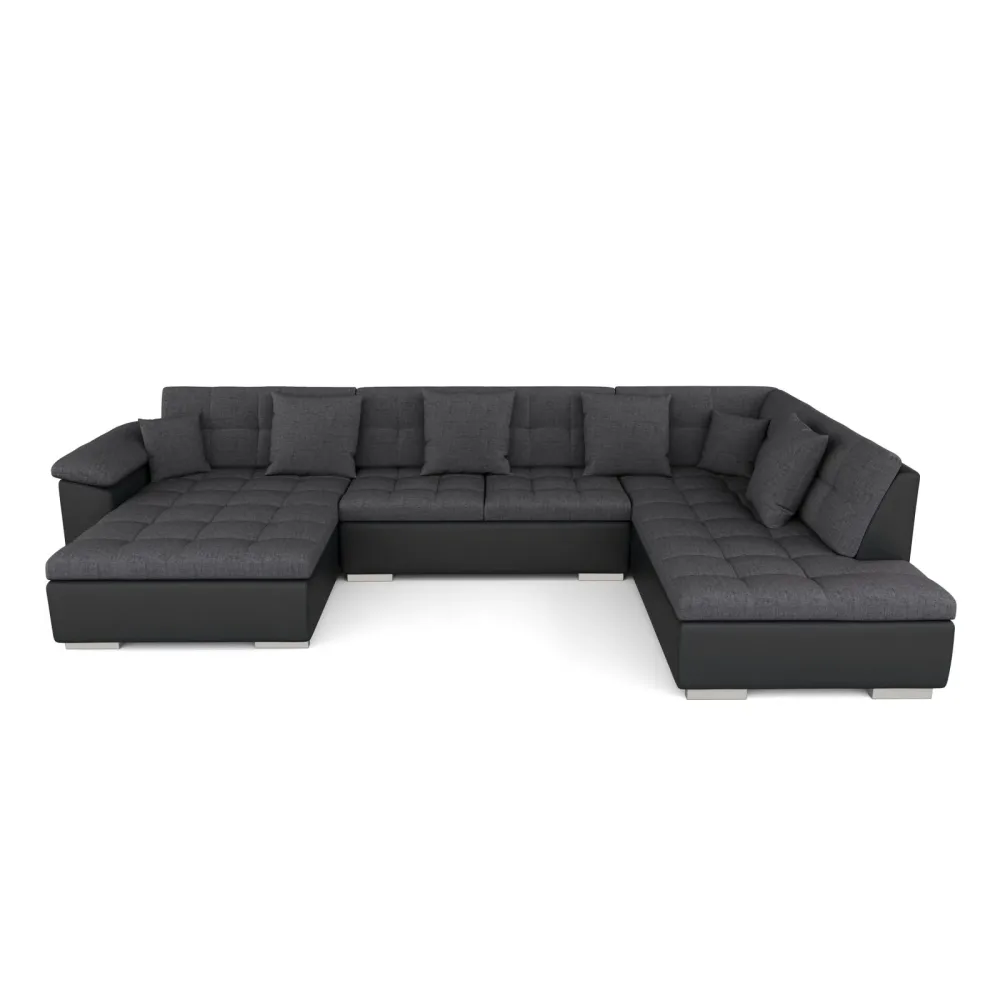 Ecksofa ARIA links anthrazit/schwarz