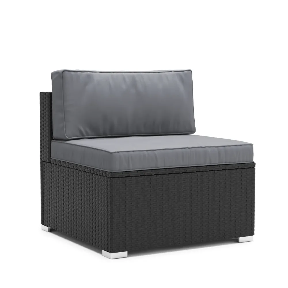 Mittelteil Rattanlounge KRETA schwarz/anthrazit