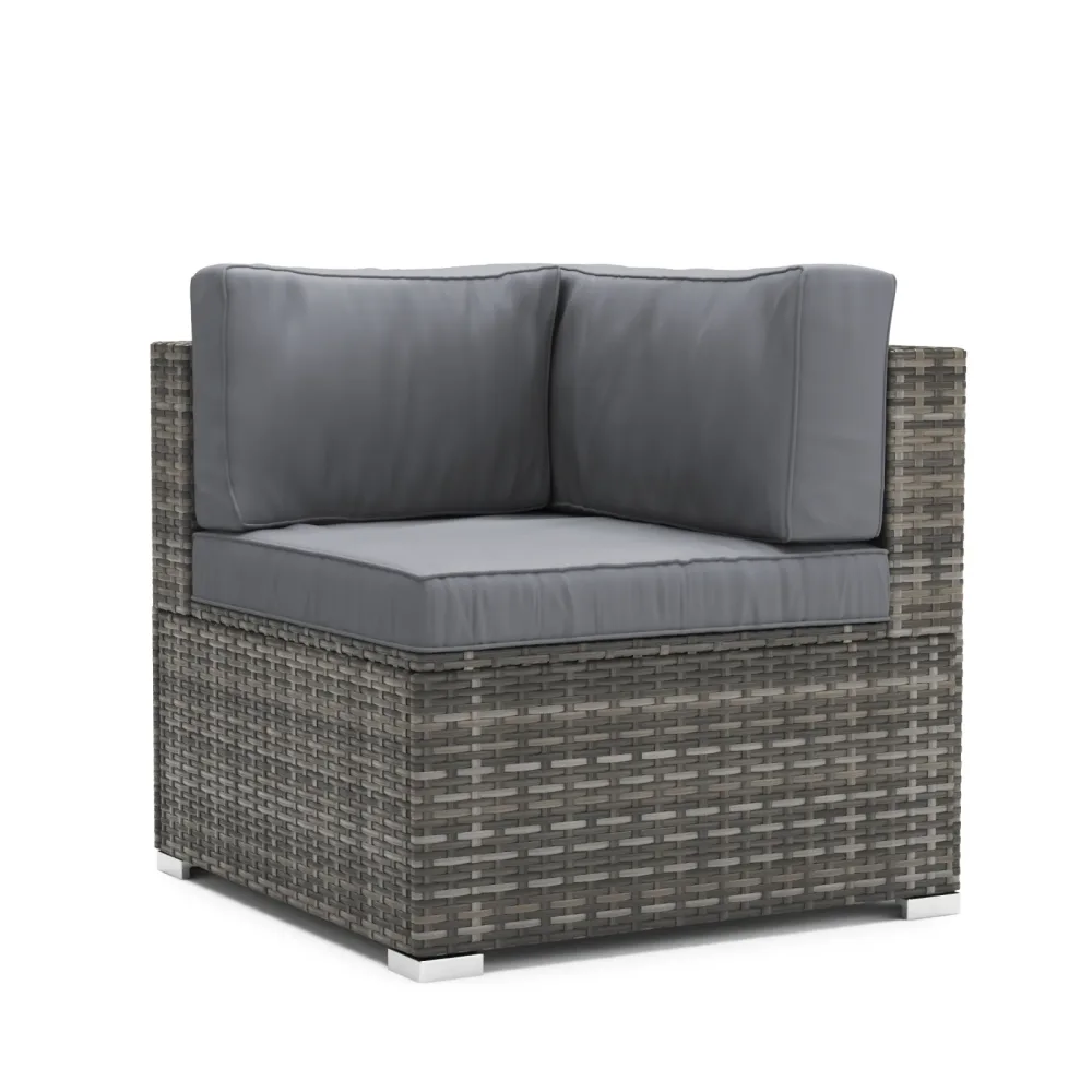 Eckteil Rattanlounge KRETA grau/anthrazit