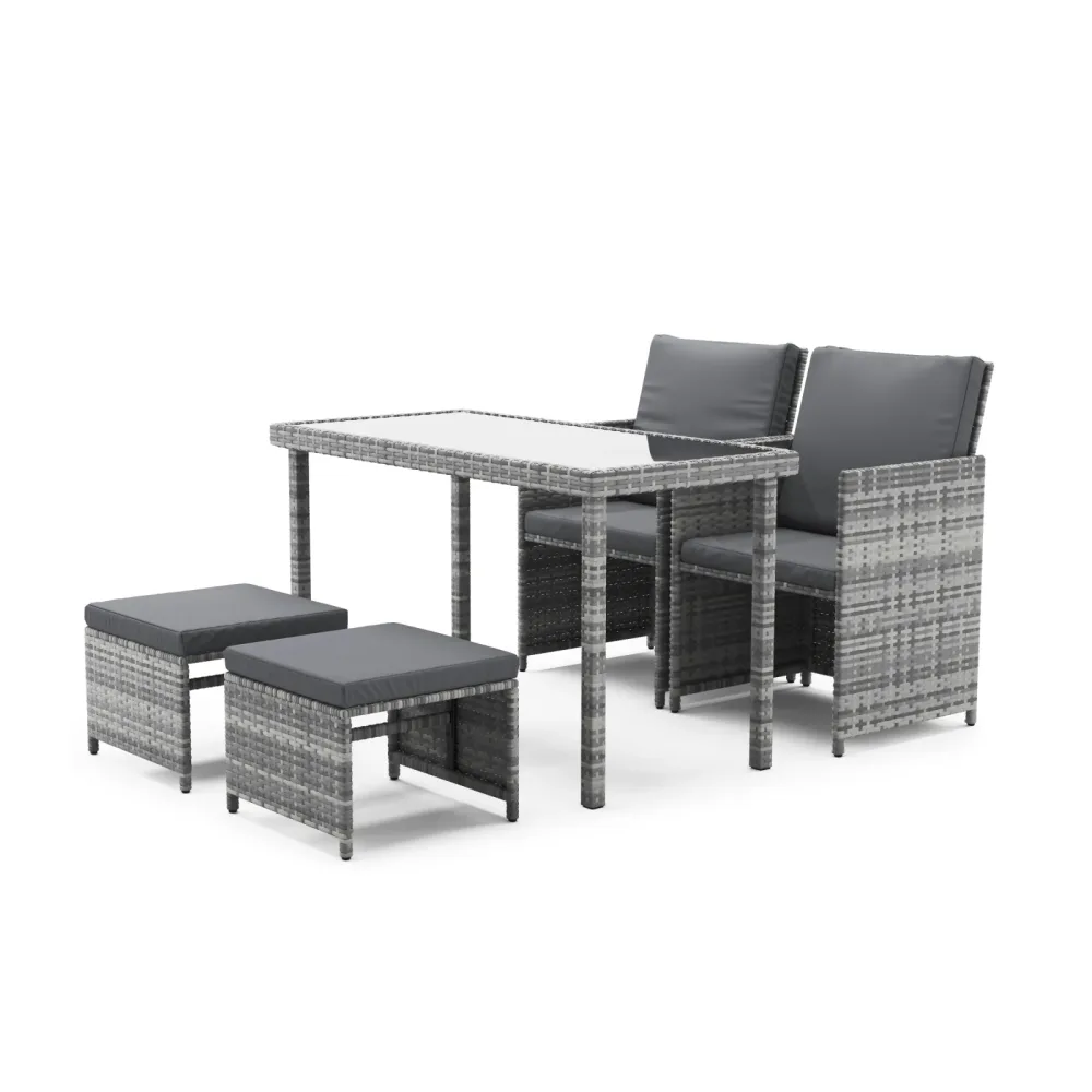 Gartenset Rattan BASTIA grau