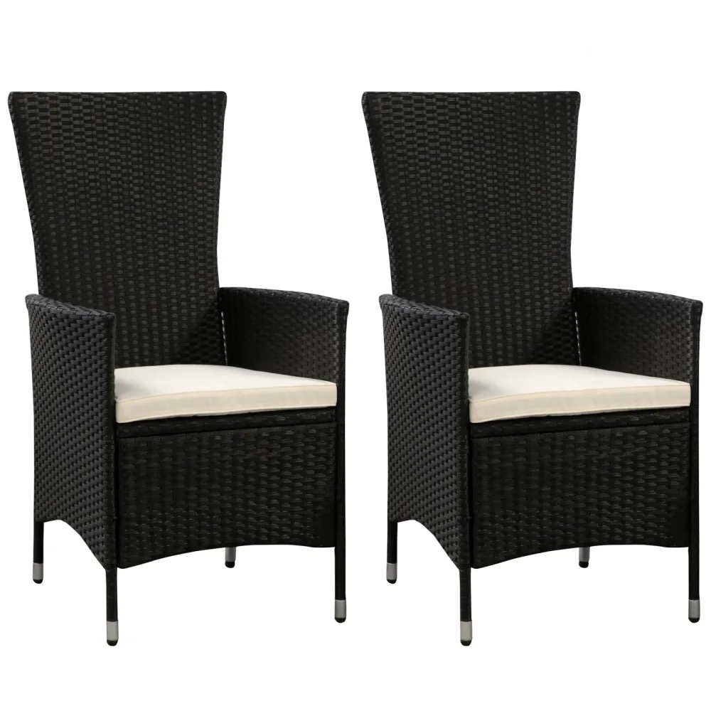 Rattanstühle LIMNOS 2er Set schwarz
