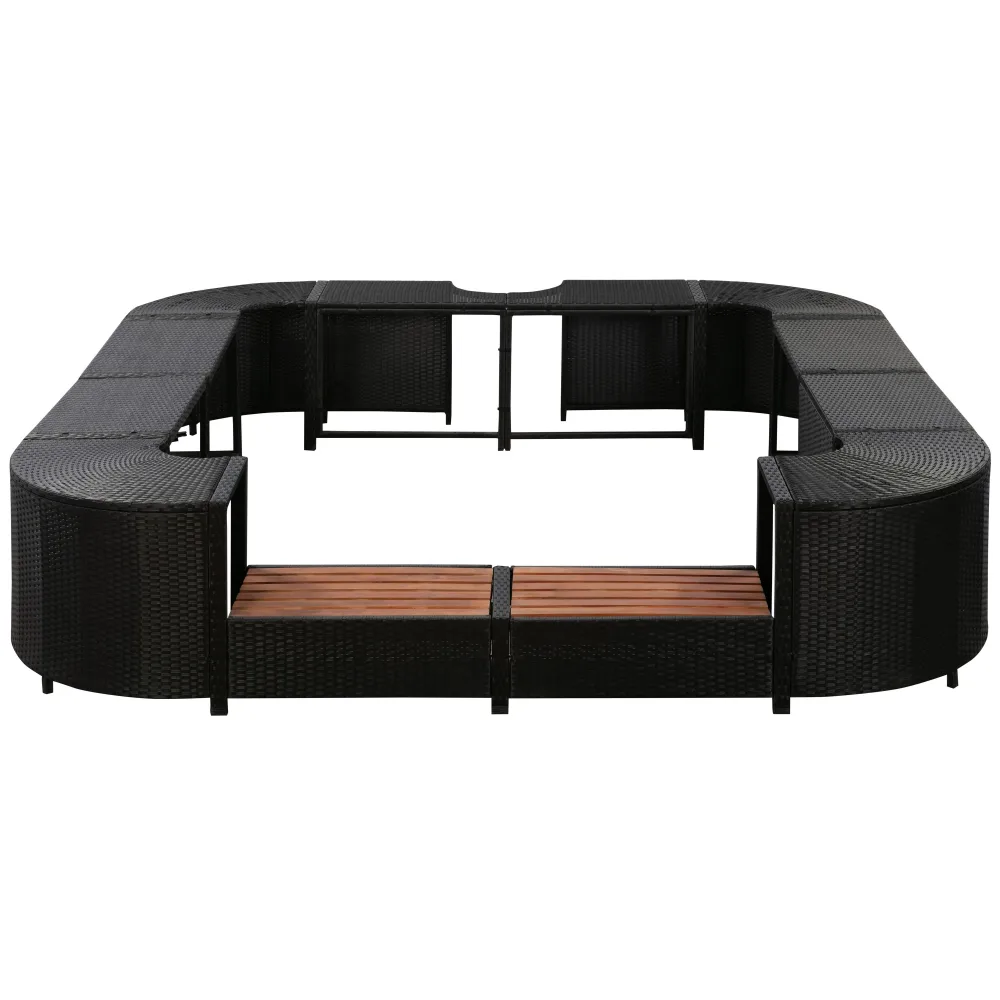 Whirlpool Rattan Umrandung quadratisch