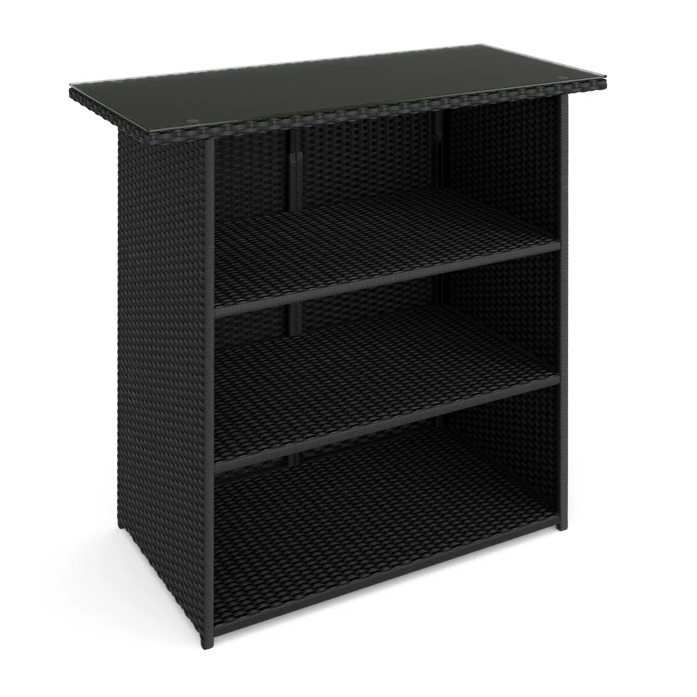 Rattan Bartheke MILANO schwarz