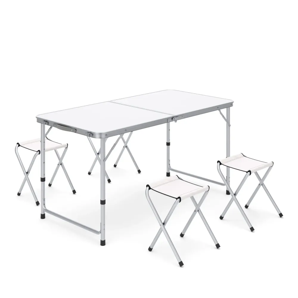 Campingtisch Garnitur 120 cm weiss
