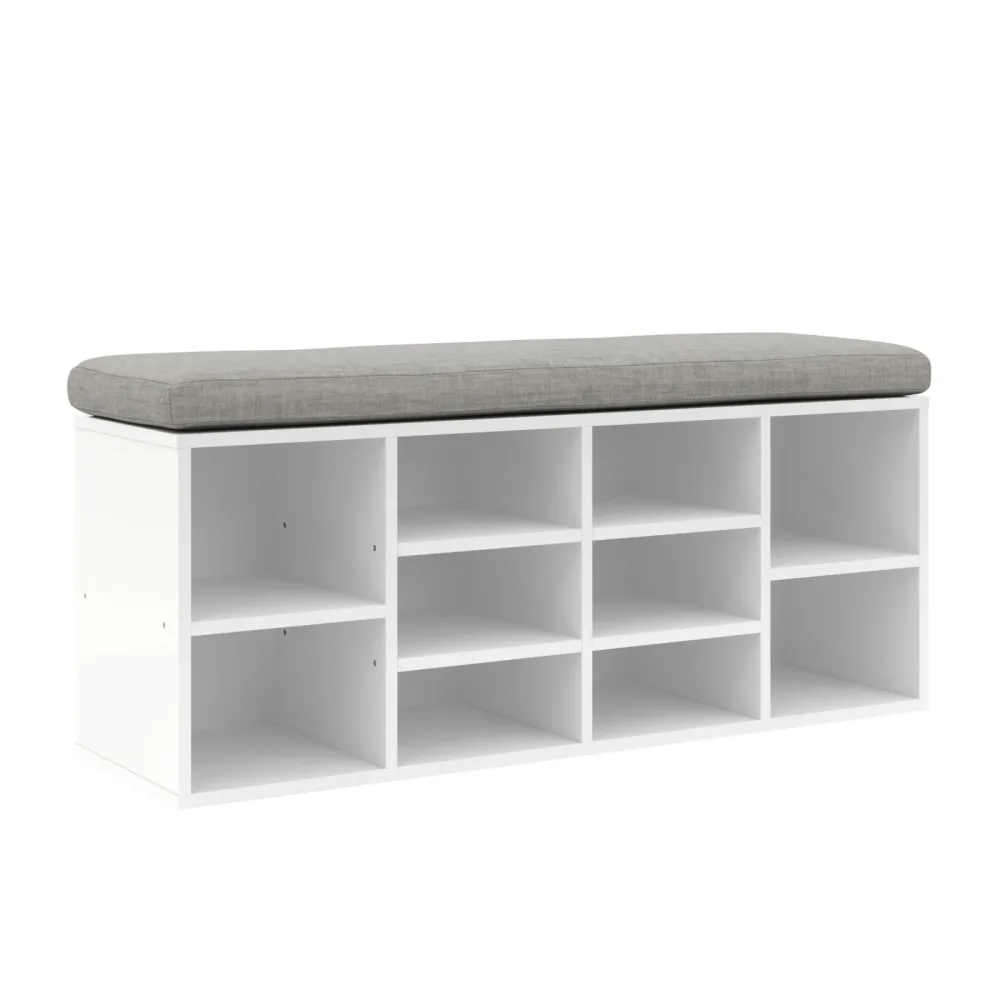 Schuhbank 102 x 30 x 48 cm weiss