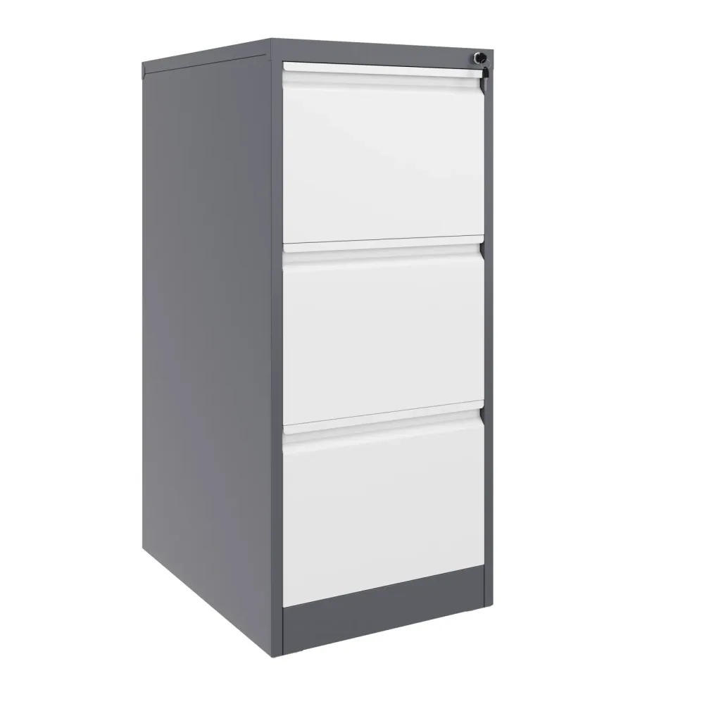 Aktenschrank mit 3 Schubladen 45 x 102 cm anthrazit/grau
