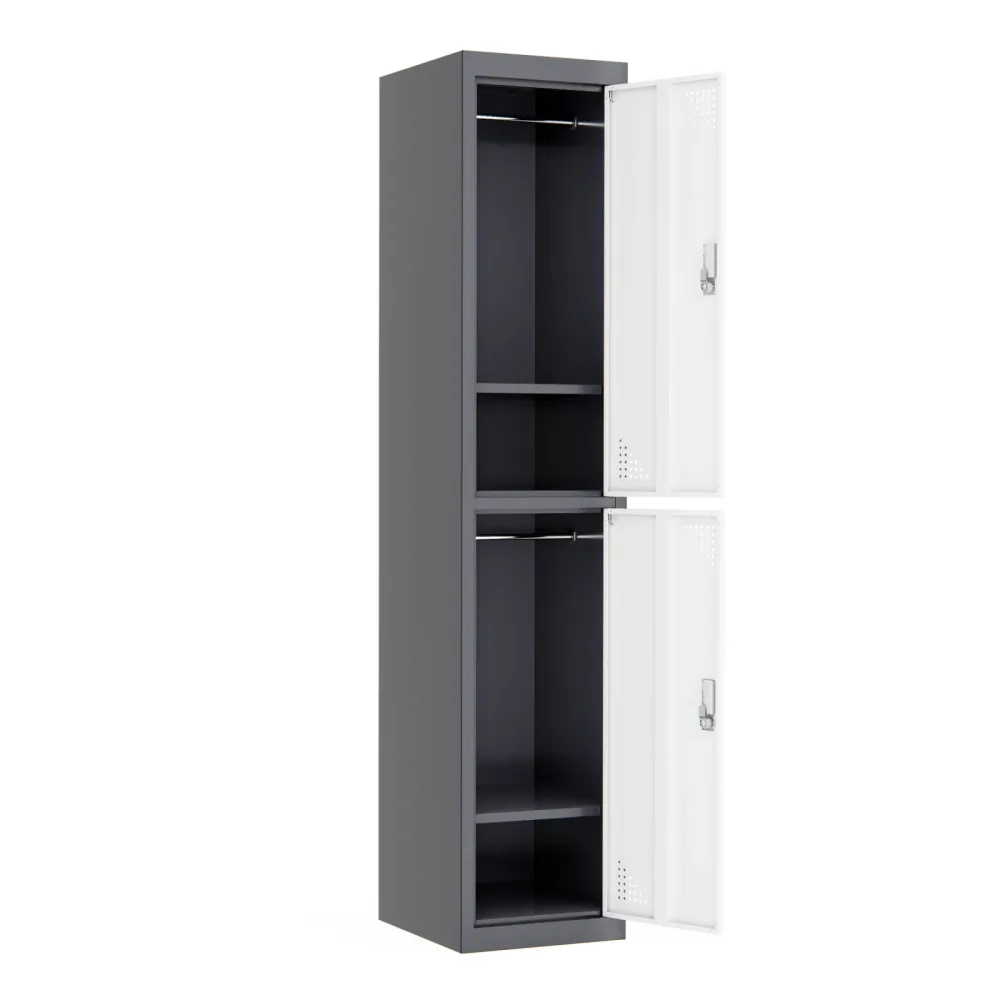 Garderobe Spind 2 Türen 38 x 185 cm anthrazit