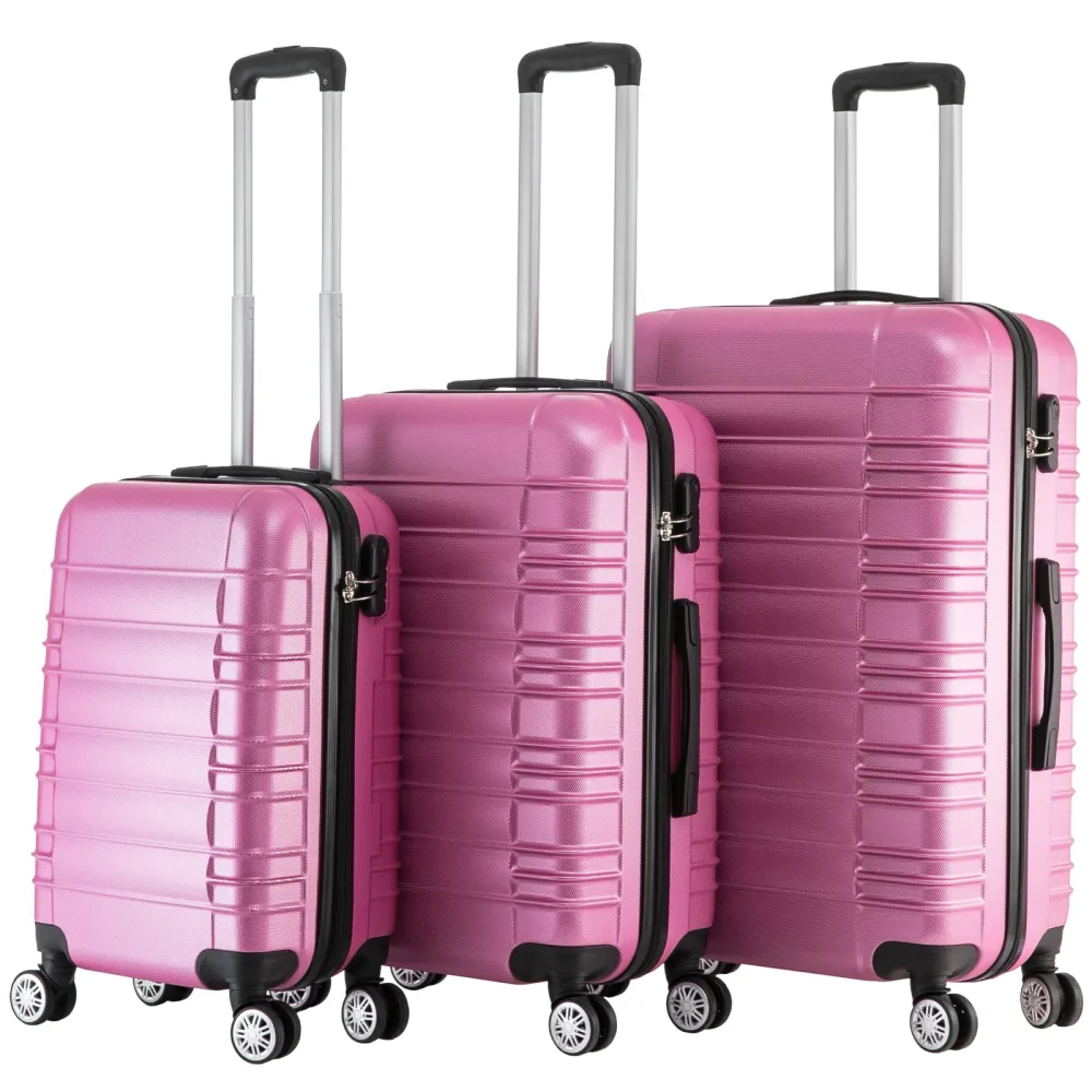 Reisekoffer Hartschalenkoffer AVA 3er Set pink