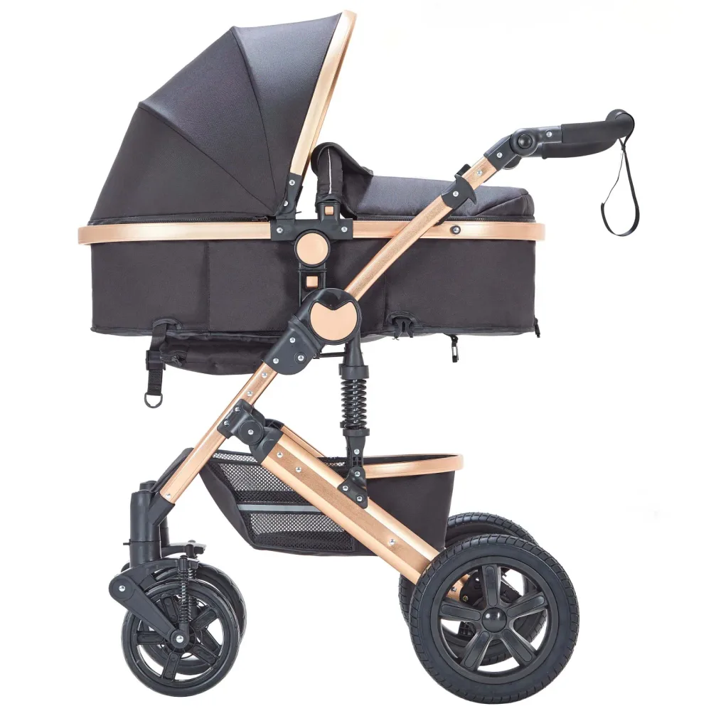 Kinderwagen COZY 2-in-1 schwarz/gold