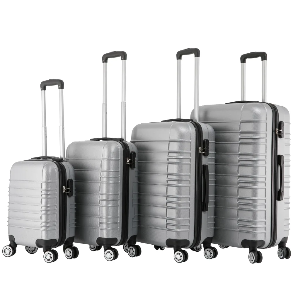 Reisekoffer Hartschalenkoffer AVA 4er Set silber