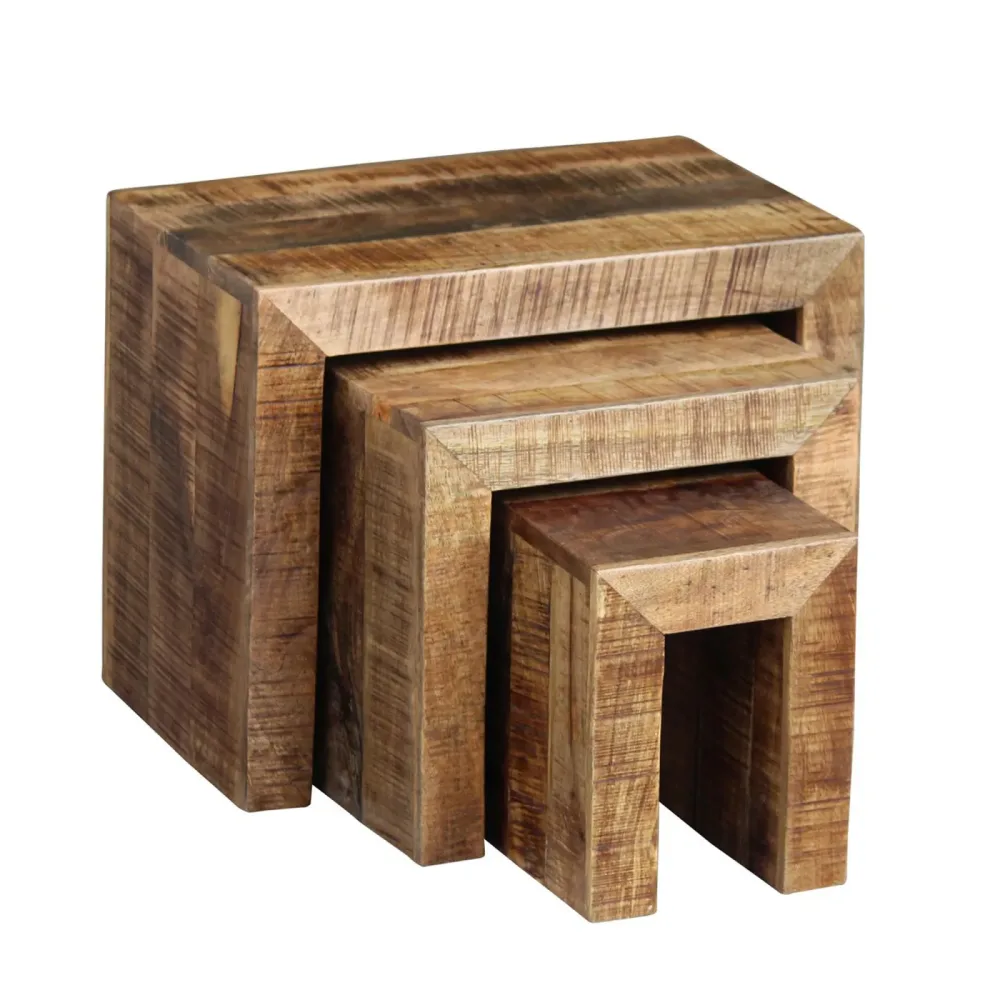 Beistelltisch Holz Vintage NATHAN 3-teilig