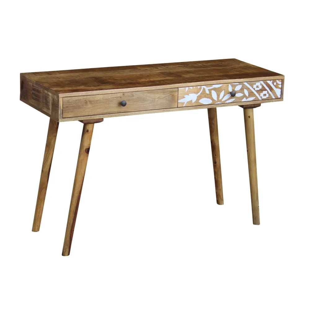 Schreibtisch Holz Vintage KUNIS mit Schubladen 120 x 45 x 76 cm