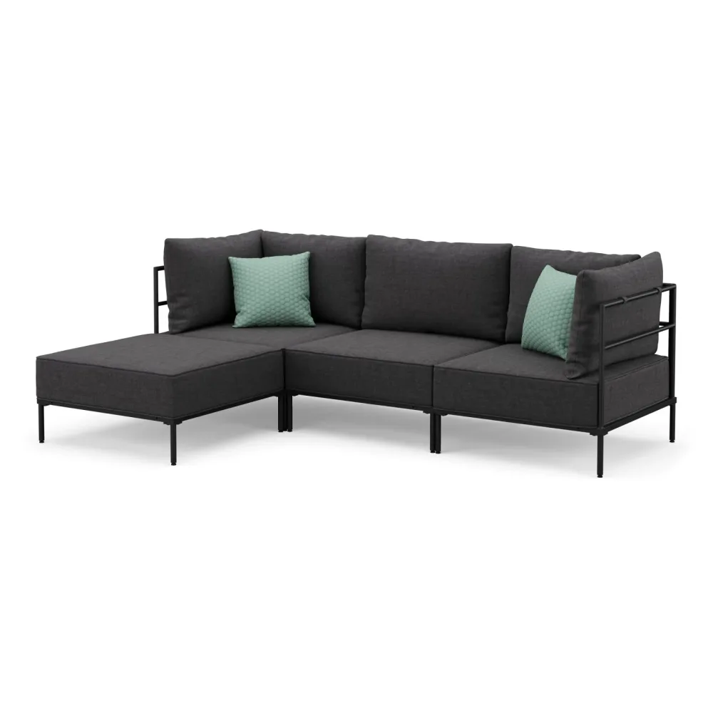 Ecksofa ETHAN 3-Sitzer anthrazit