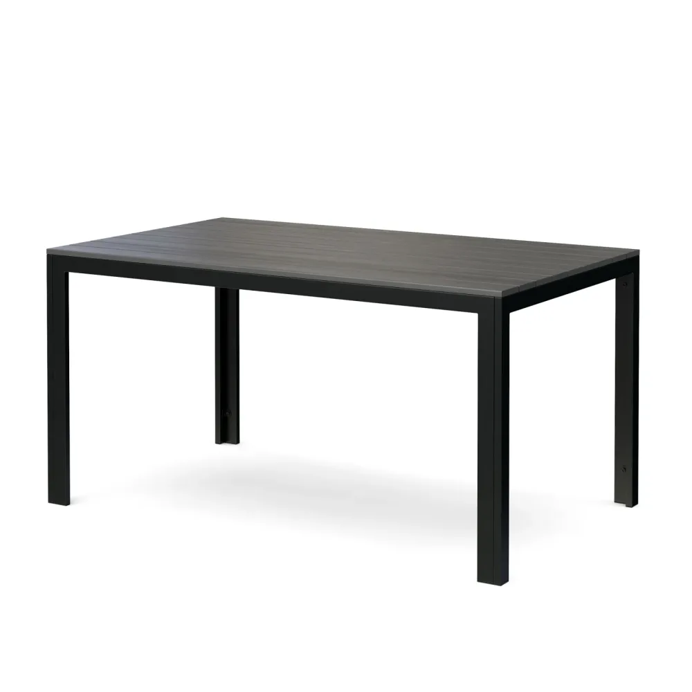 Gartentisch RIVI 150 x 90 cm anthrazit/schwarz
