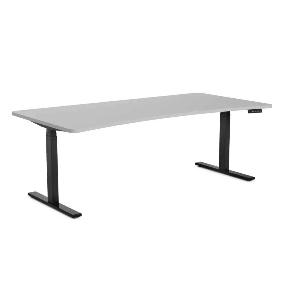 Stehpult elektrisch PREMIUM grau/schwarz 200 x 92 cm