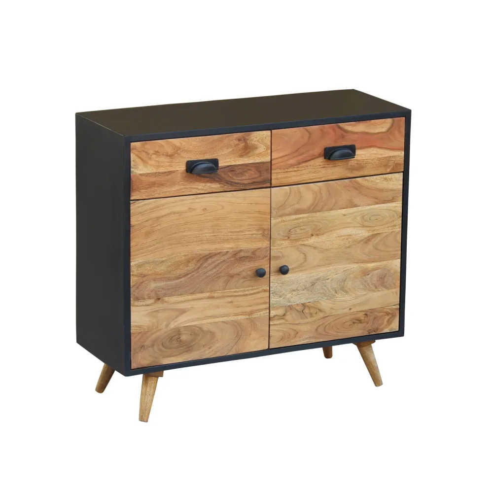 Sideboard JARIK 90 x 83 cm schwarz/braun