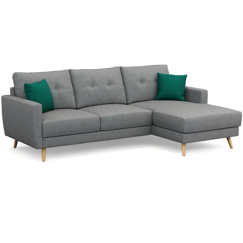 Ecksofa MANDY rechts grau