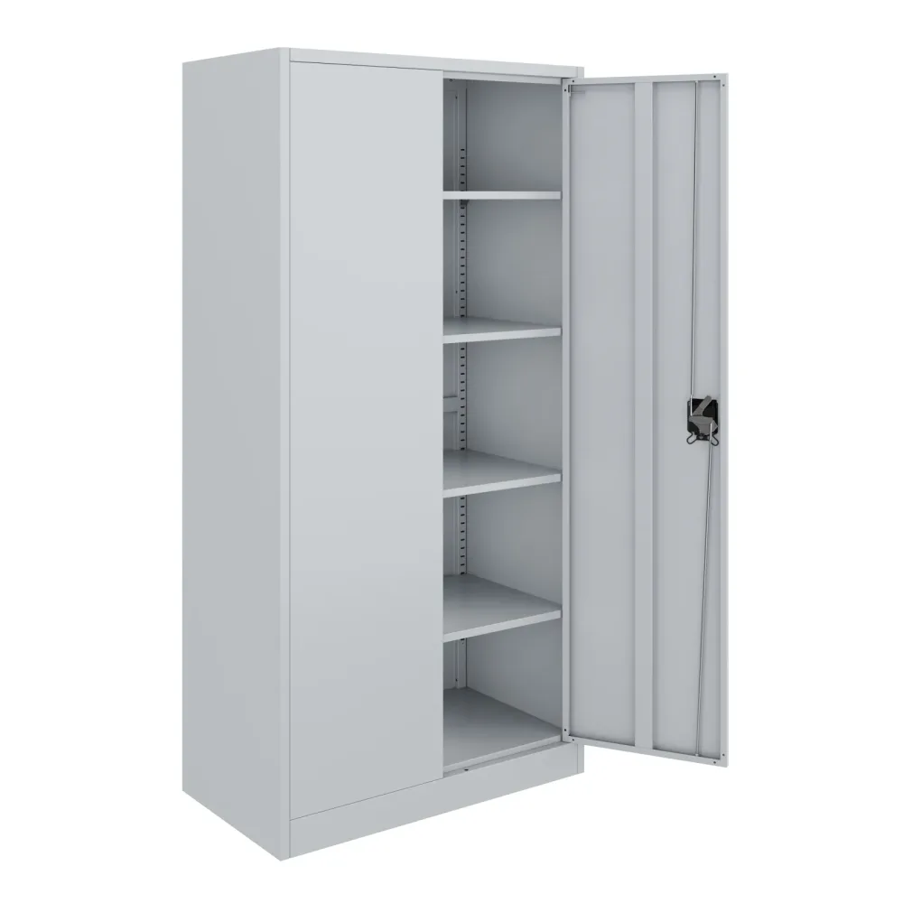 Aktenschrank mit 5 Böden 90 x 180 cm grau