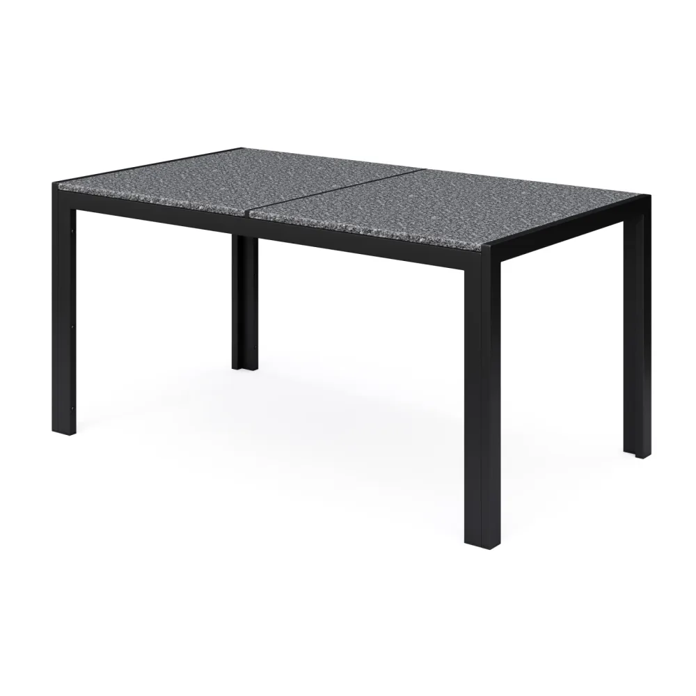 Granittisch 140 x 80 x 75 cm schwarz