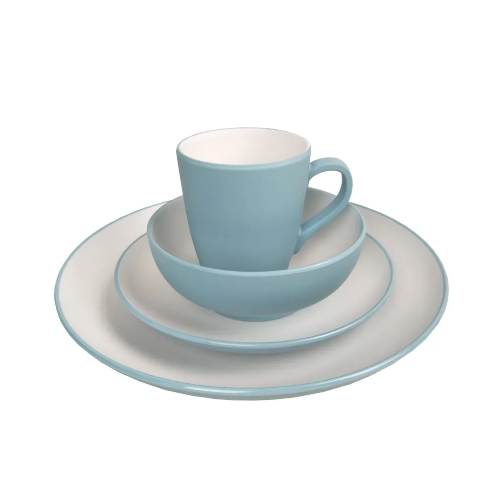 Geschirr-Set Melamin 16-teilig blau