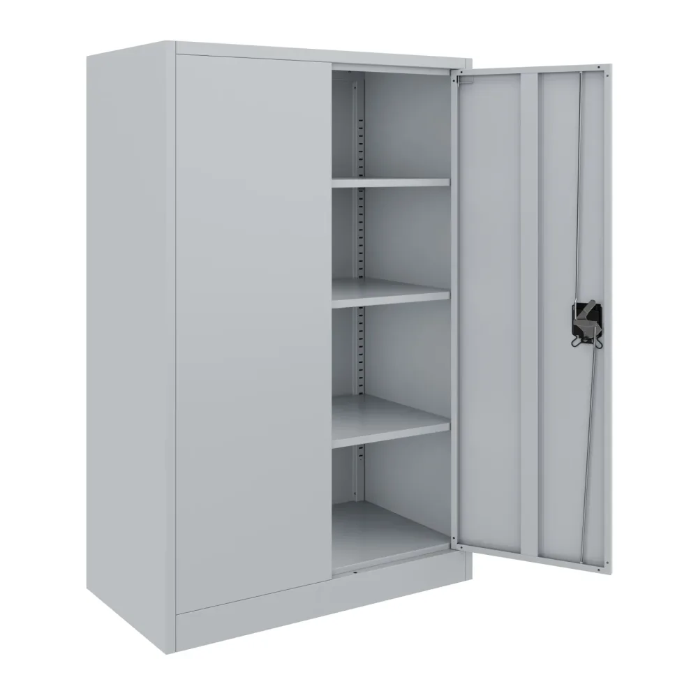 Aktenschrank mit 4 Böden 90 x 140 cm grau
