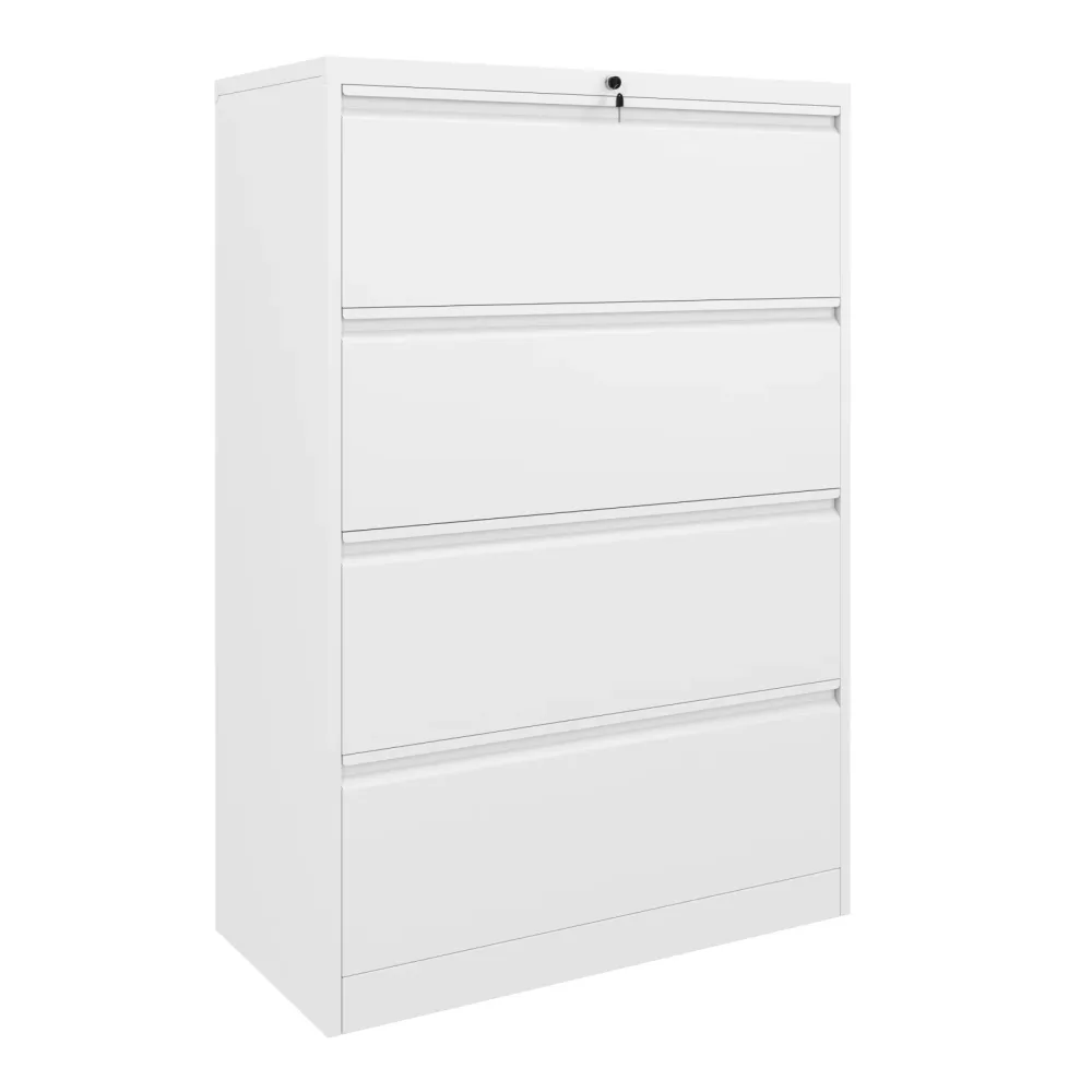 Aktenschrank mit 4 Schubladen 90 x 133 cm weiss