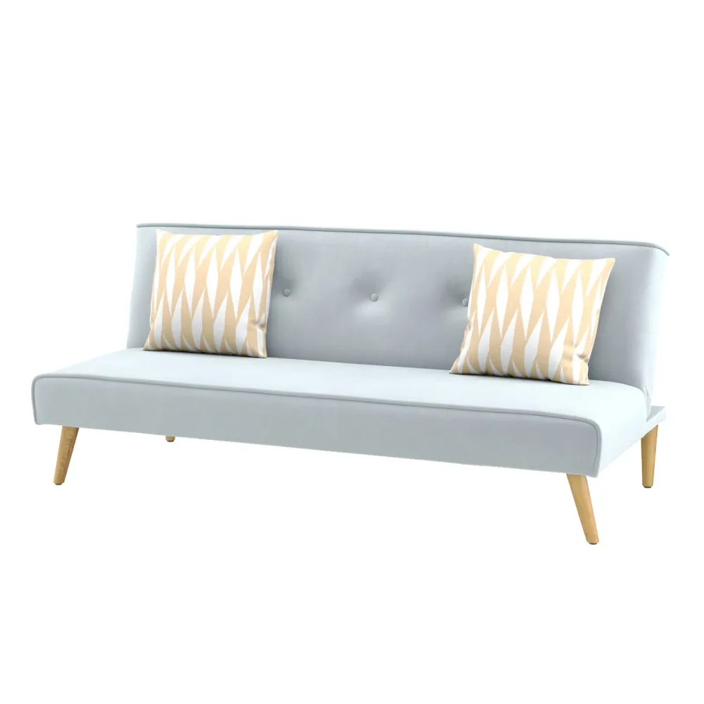 Schlafsofa Samt LEA hellblau