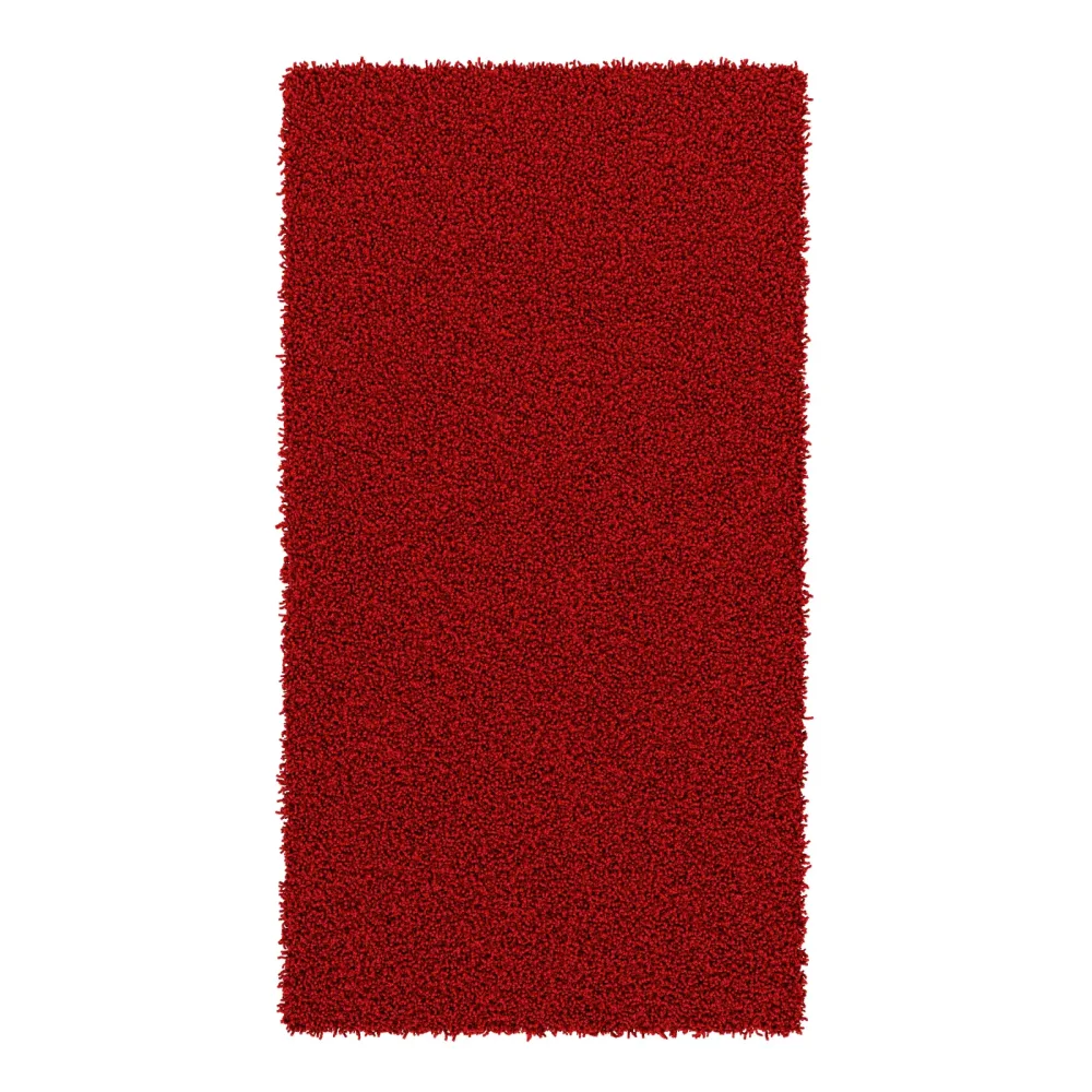 Hochflor Teppich 60 x 110 cm rot
