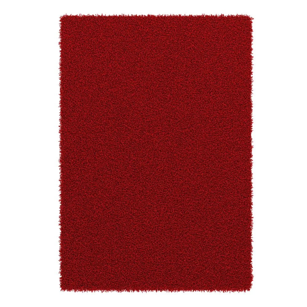Hochflor Teppich 80 x 150 cm rot