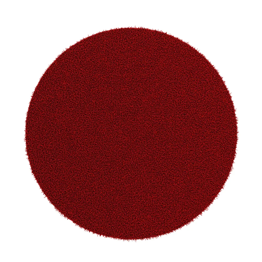 Hochflor Teppich rund 120 cm rot