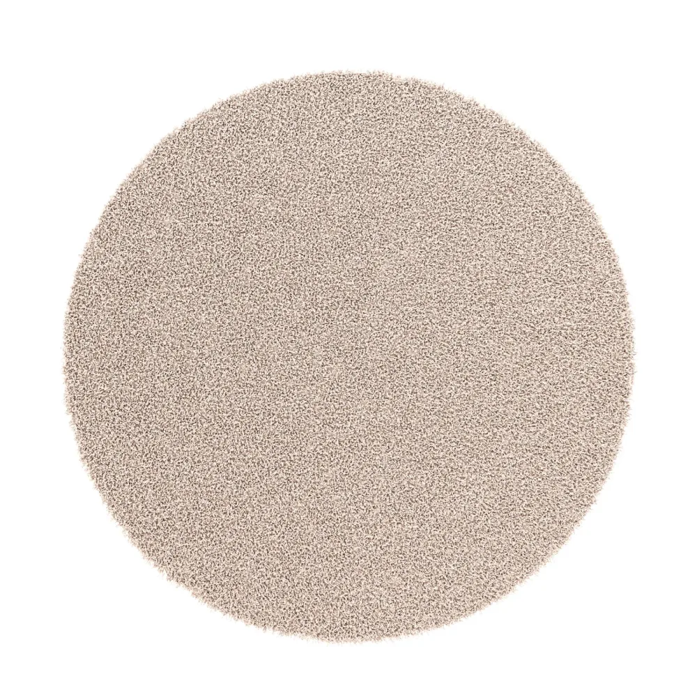 Hochflor Teppich rund 120 cm creme