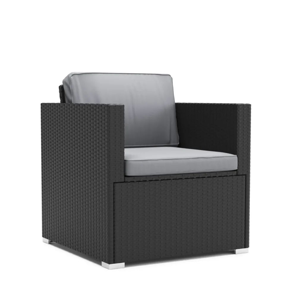 Rattansessel KOS schwarz/anthrazit