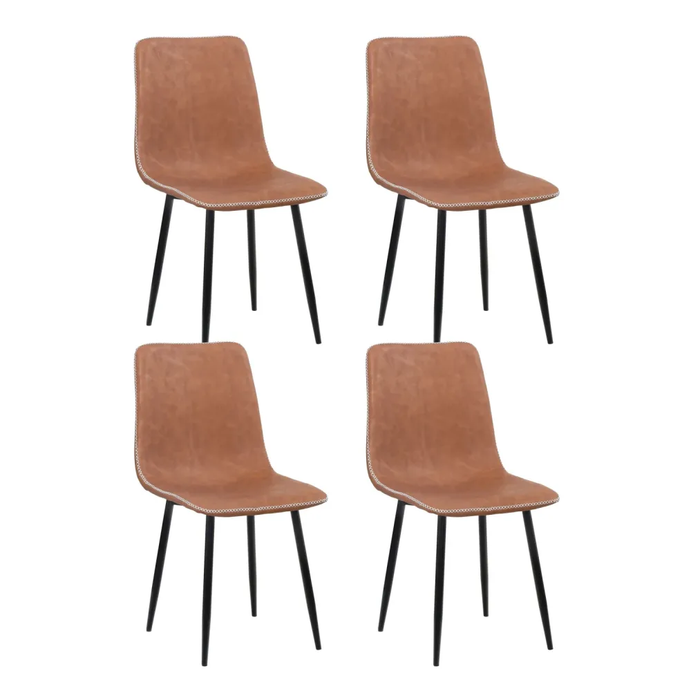 Esszimmerstuhl Leder SKY 4er Set braun