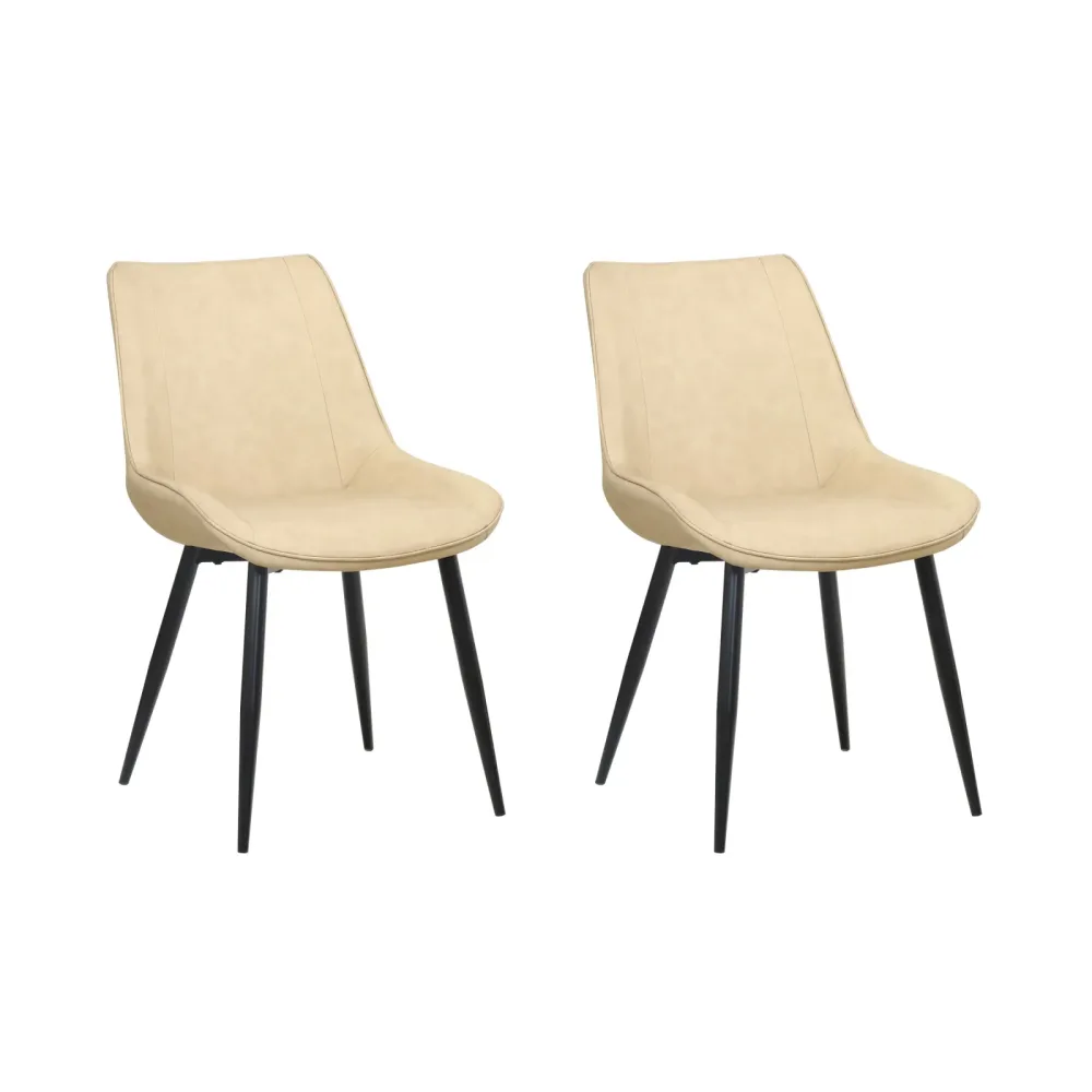 Esszimmerstuhl Leder SAM 2er Set beige