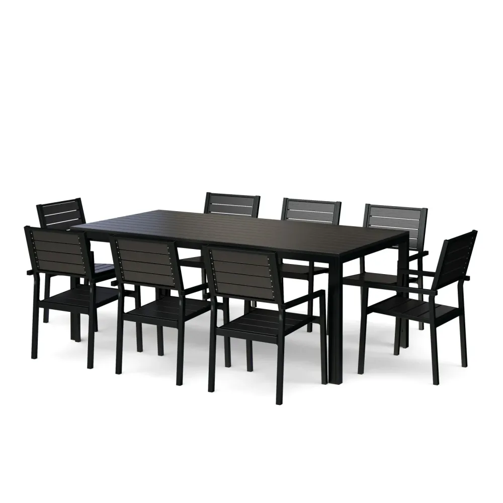Gartenmöbel Set KAVO 8 Stühle schwarz