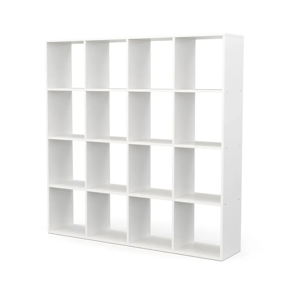 Bücherregal Raumteiler NIMA 16 Fächer 142 x 142 cm weiss
