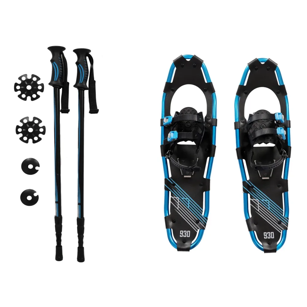 Schneeschuhe MAXI blau mit Stöcken