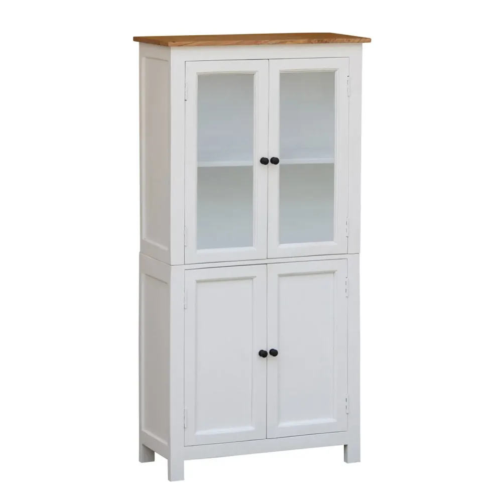 Schrank Vitrine Holz KATHRINE 75 x 150 cm