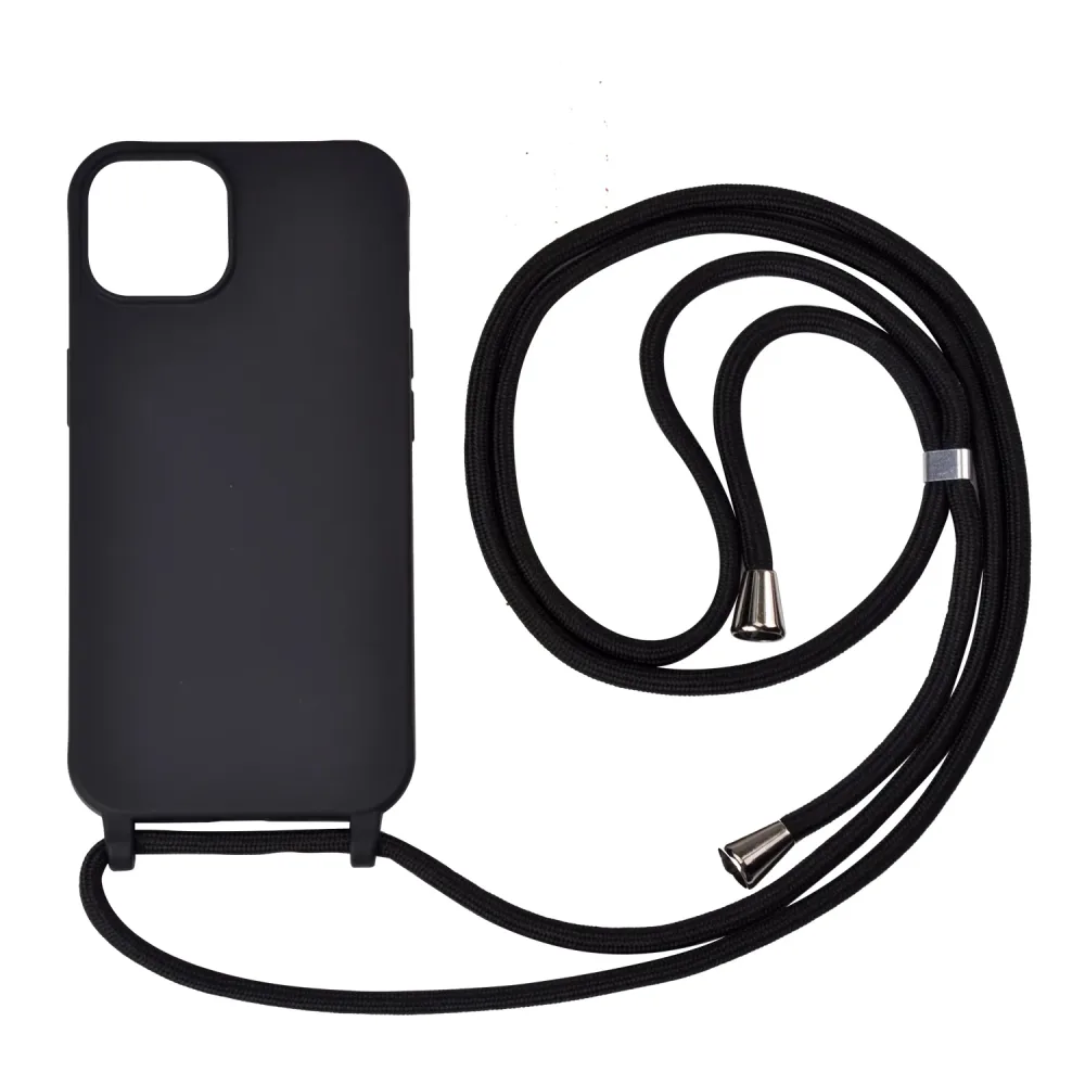 Schutzhülle mit Band iPhone 13 schwarz