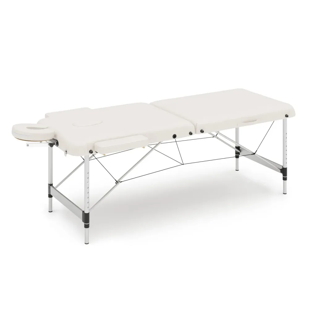 Massageliege 2-Zonen Alu weiss