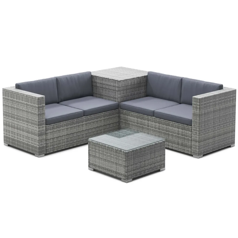 Rattanlounge SAN MARINO grau/anthrazit