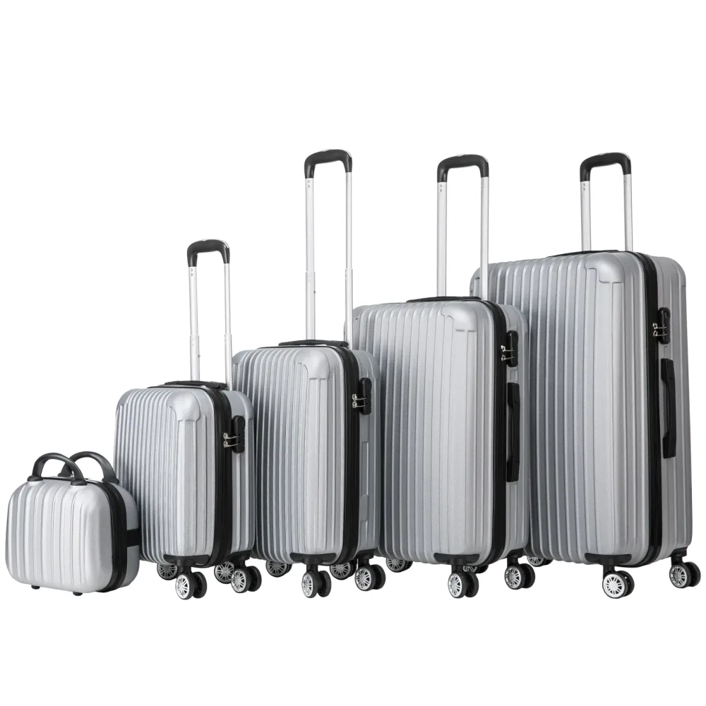 Reisekoffer Hartschalenkoffer LINN 5er Set silber